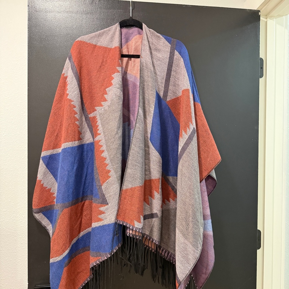 Colorful Geometric Patterned Shawl